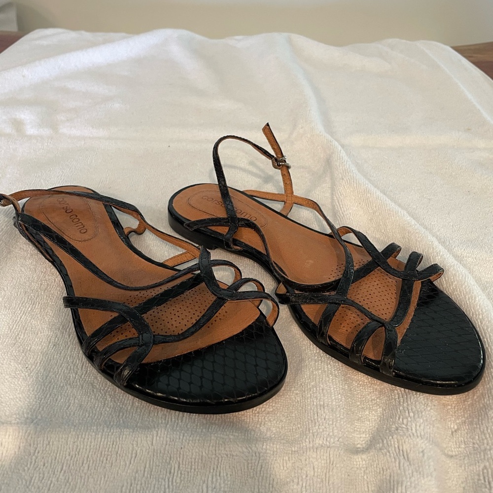 Corso Como black leather sandals - size 6.5